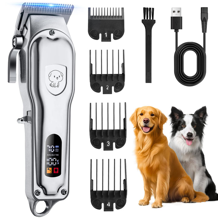 Profi Hundeschermaschine, Schermaschine Hund Katze,Tierhaarschneidemaschine set mit 4 Schneidköpfen