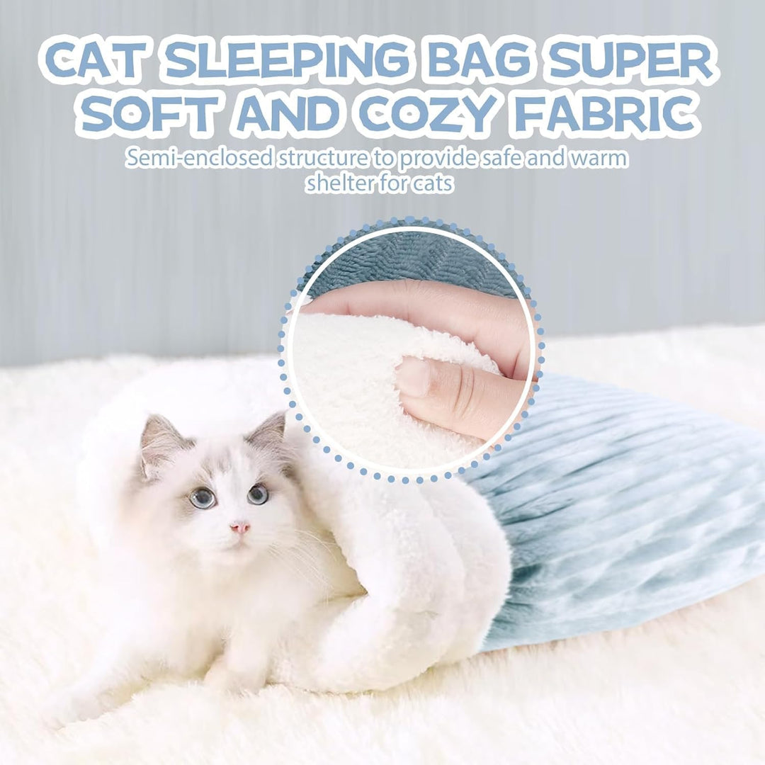 Katzenschlafsack,Gehanico Cat Sleeping Bag,Katzenschlafsack Katzenhöhle,Cat Winter Sleeping Bag,Blan