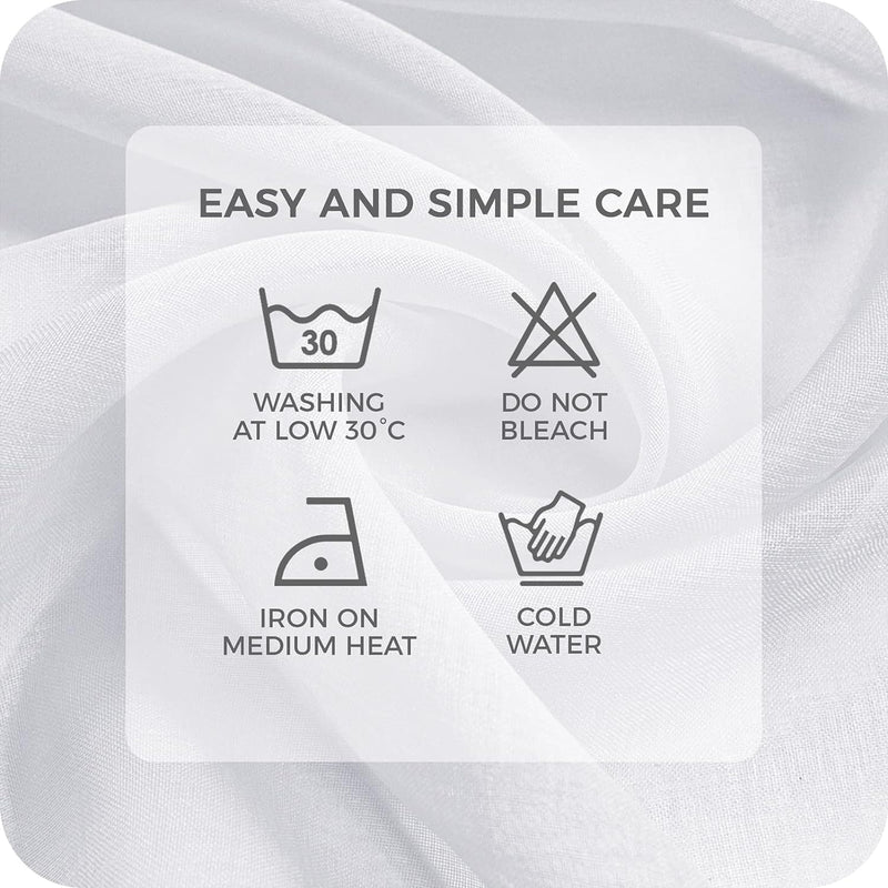 MRTREES Gardinen mit Kräuselband Stores Gardinen Weiss kurz transparent 122X140cm (HXB) Schlaufensch