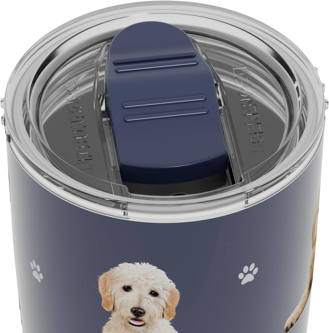 SERENGETI Goldendoodle Thermobecher aus Edelstahl, vakuumisoliert, mit auslaufsicherem Deckel, 3D-Dr