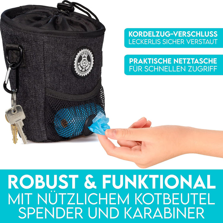 HUND IST KÖNIG® Leckerlibeutel für Hunde-Training - Robuster Futterbeutel Hunde, kompakt & funktiona