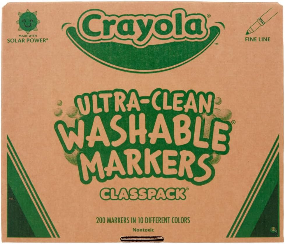 Crayola 200ct Classpack Washable Fine Markers 10 colors by Crayola