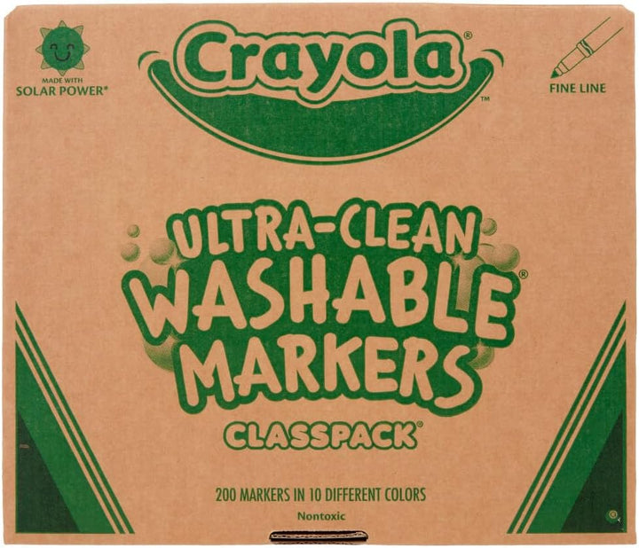Crayola 200ct Classpack Washable Fine Markers 10 colors by Crayola