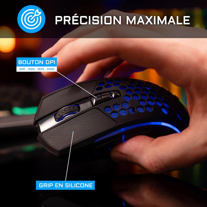Pack Clavier - Souris Sans fil THE G-LAB Combo Tungsten (Noir)