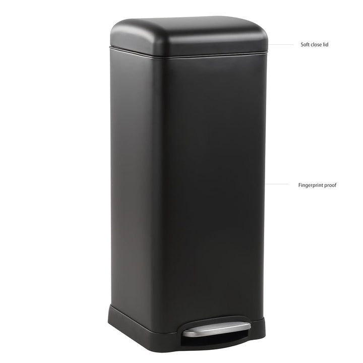 Tarrington House Mülleimer mit Softclose, 30 L, 34 x 28 x 68 cm, Schwarz