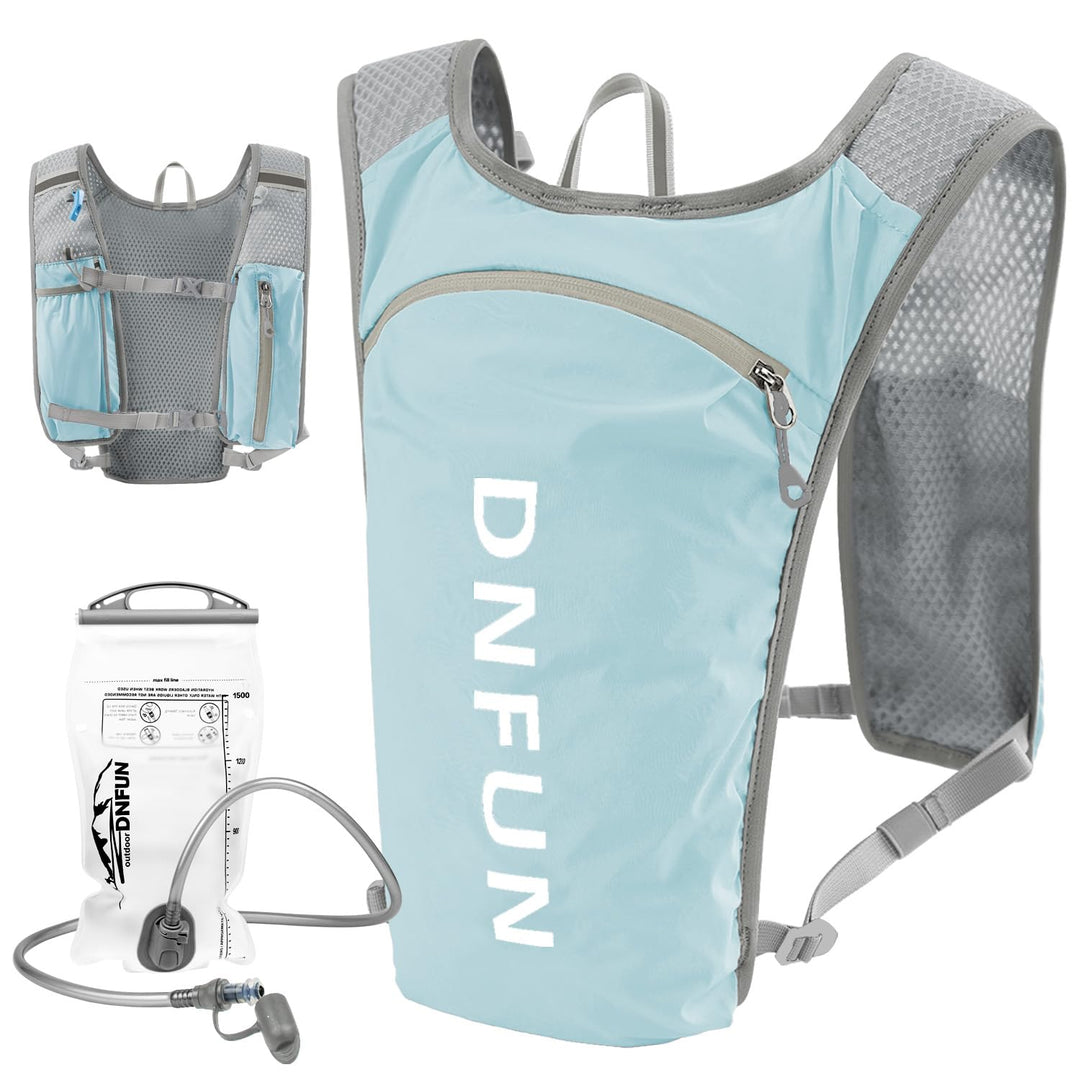 DNFUN Laufweste Damen Herren,verstellbare Trinkweste mit 1.5L Trinkflasche,5L Running Vest Trinkruck