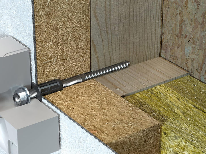 TOX 073671061 Thermo Proof Wood Schwerlast-Abstandsmontagesystem M, Silber, M12 x 170 mm M-‎M12 x 17