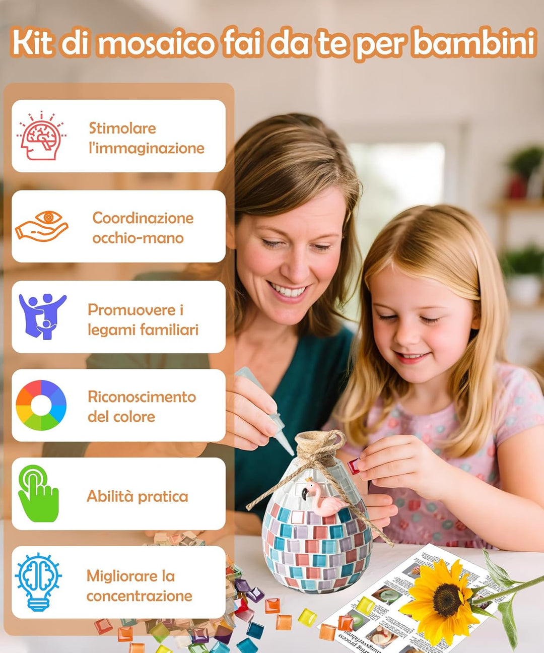 Daity Mosaik bastelset Kinder 7 8 6 10 9 11 Jahre Geschenk Mädchen 6-12 Jahre Mosaik Basteln Set Geb