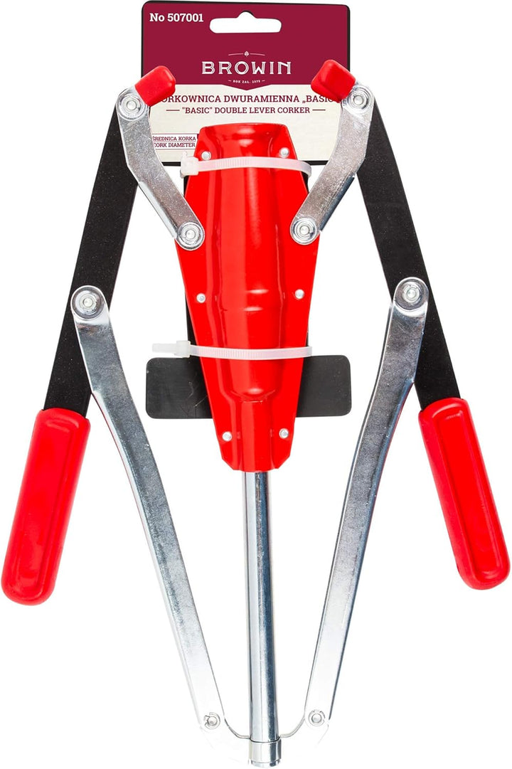 Browin Abfüllung von Wein, Kunststoff, rot, Big 2-Arm-Korkmaschine, 2-Arm-Korkmaschine