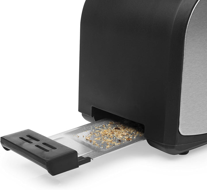 Tristar Edelstahl Toaster mit Brötchenaufsatz - 6 Bräunungsstufen/2 x Langschlitz Toastkammern/herau
