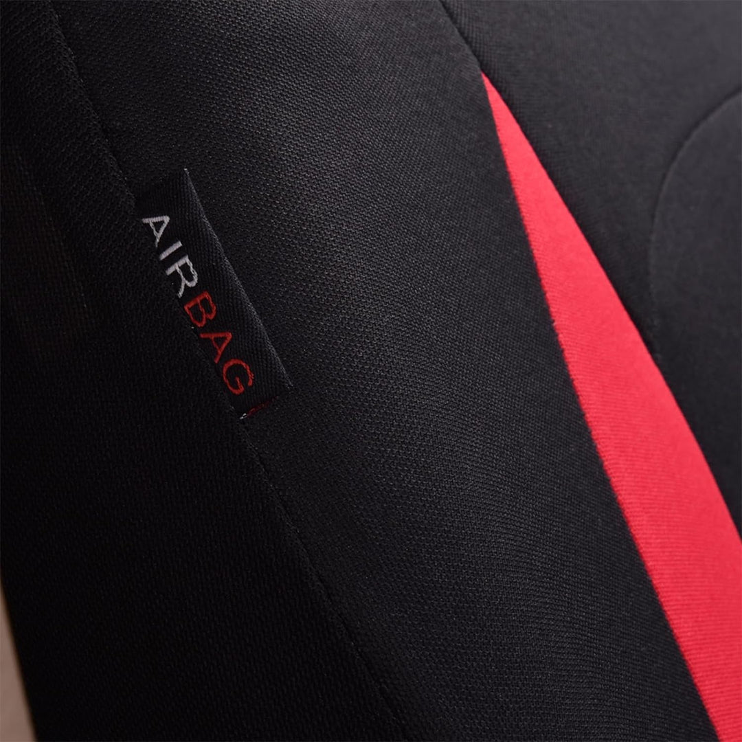 Flying Banner Sitzbezüge Auto Universal Set mit Airbag (Vollständige Reihe, Rot und Schwarz) Rot und