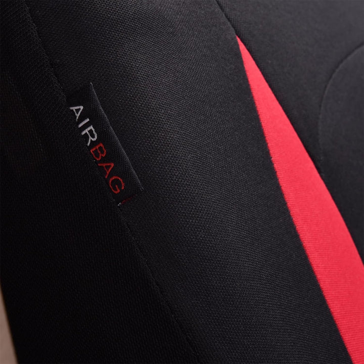Flying Banner Sitzbezüge Auto Universal Set mit Airbag (Vollständige Reihe, Rot und Schwarz) Rot und