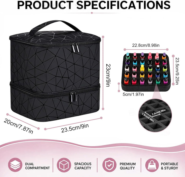 Nagellack Organizer, Nagellack Aufbewahrung für 30 Nagellackflaschen und 1 LED-Nagellampe, doppelte
