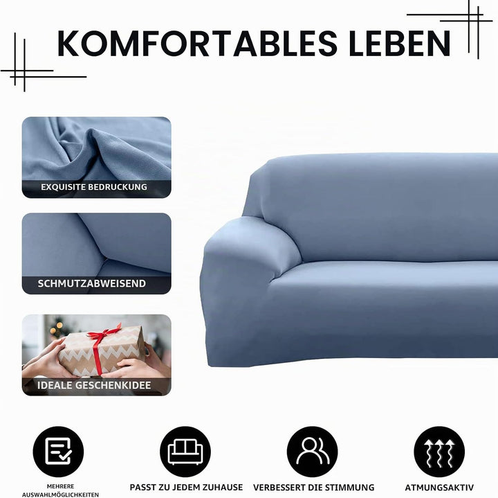 Lydevo Sofabezug 3 Sitzer Stretch Sofahusse Elastischer Sofabezug Spandex Sofa Überzug mit 2 Kissenb