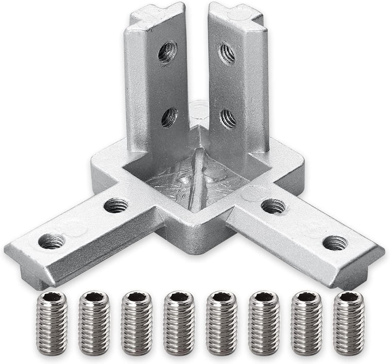 4er 3 Wege Aluprofil Eckverbinder Mit Schrauben, Eckhalterung Nut 6/8 Für Aluminium-Extrusionsprofil