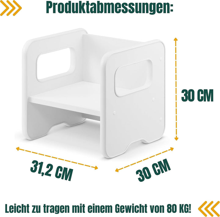 defiPad Sitzhocker für Kinder | Stylisch Wendehocker | Kindersessel ab 1 Jahr | Babystuhl Hocker Hol