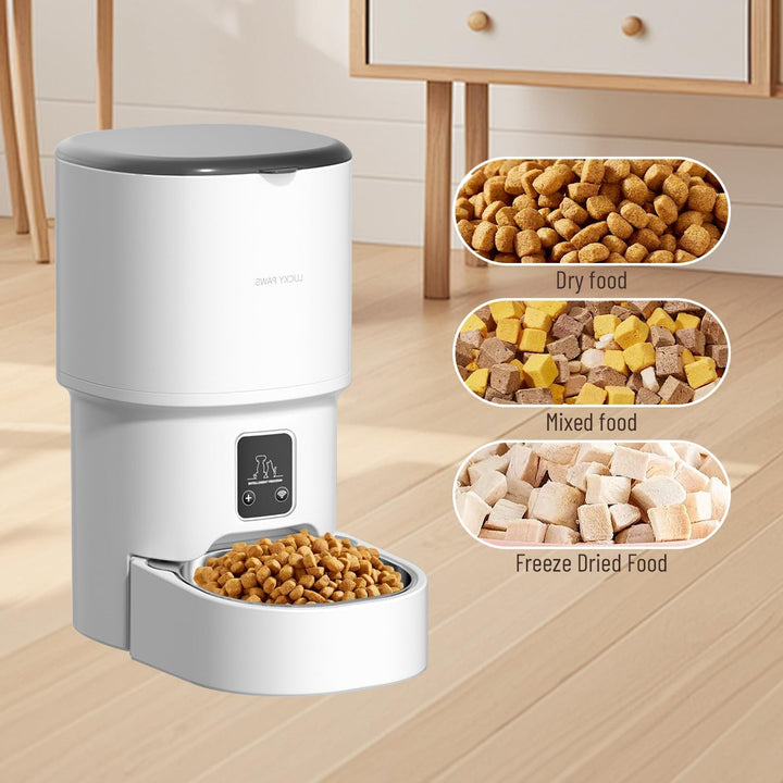 Futterautomat Katze 4L, Katzen Futterautomat mit Timer und Portionskontrolle, 1–6 Mahlzeiten pro Tag