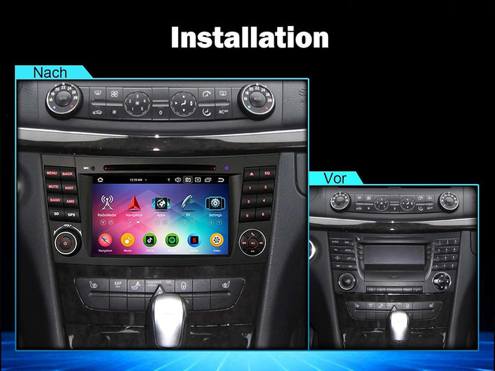 Erisin 7 Zoll 8-Kern 8GB+128GB Android 14 Autoradio Bluetooth GPS Navigation für Mercedes Benz E/CLS