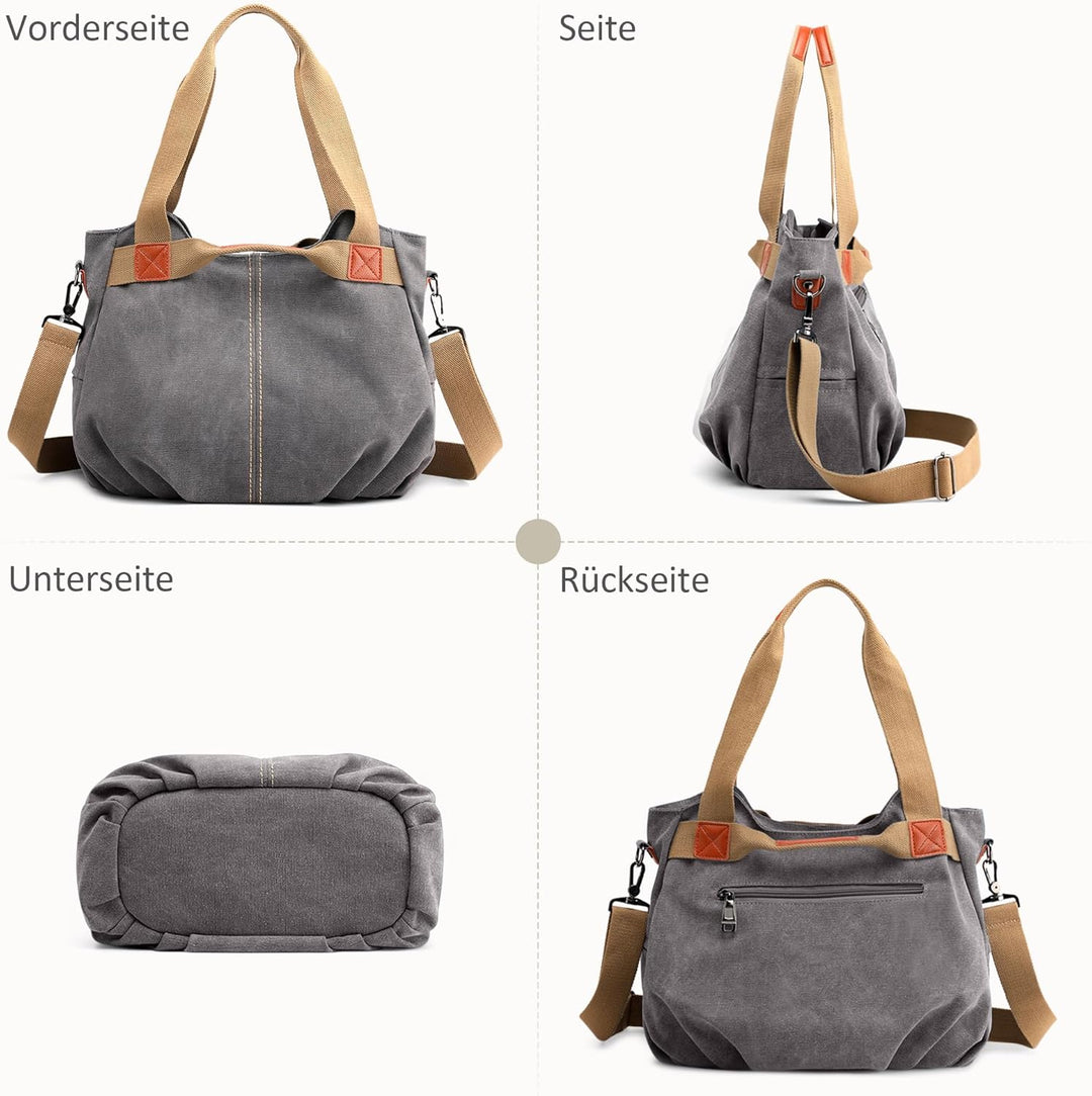 DIRRONA Casual Damen Segeltuch Umhängetasche Gross Kapazität Handtasche Reise Schultertasche Multifu