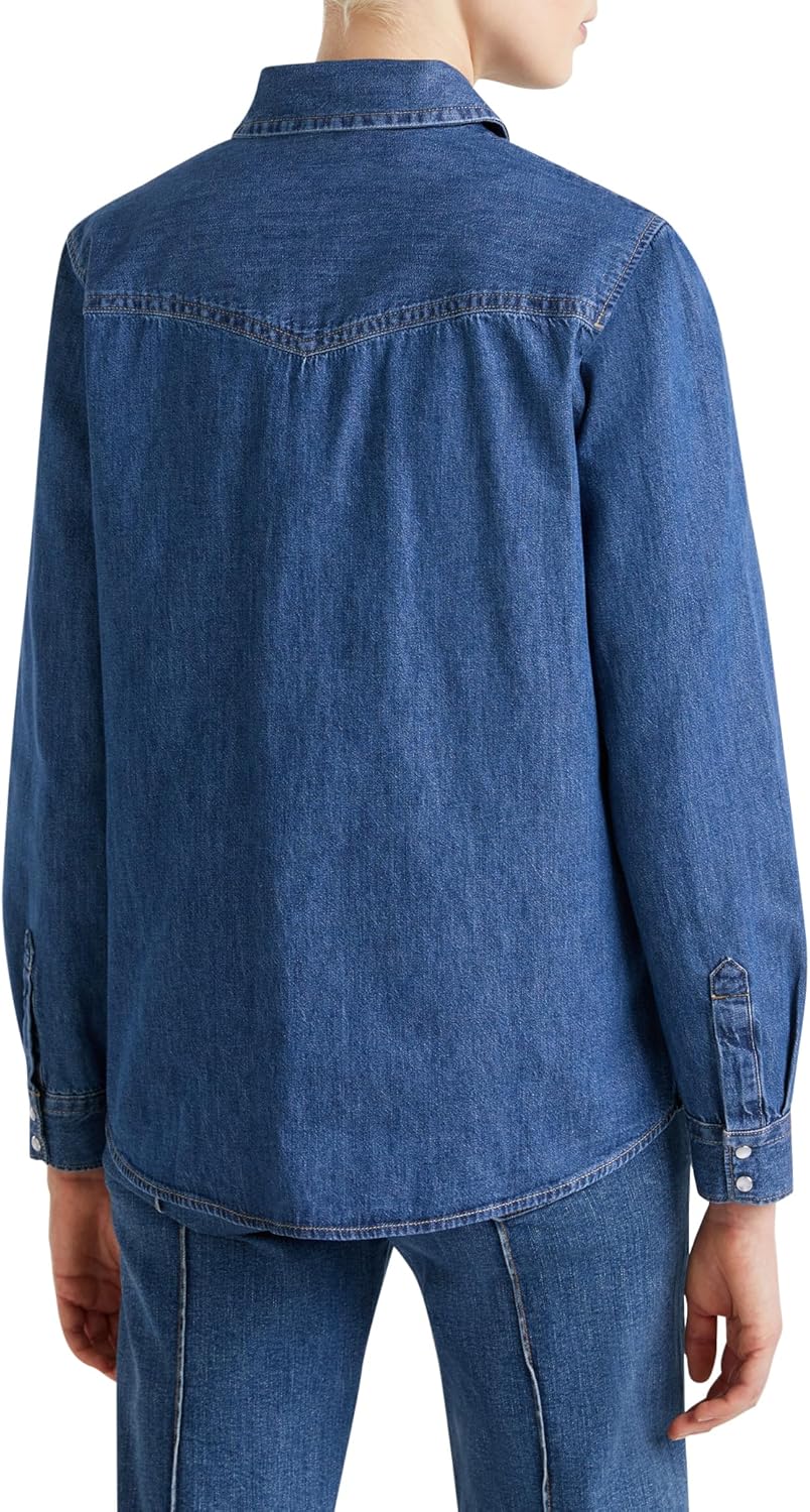 United Colors of Benetton Hemd 5RZKDQ06T, Blau, M Damen, blau, Medium