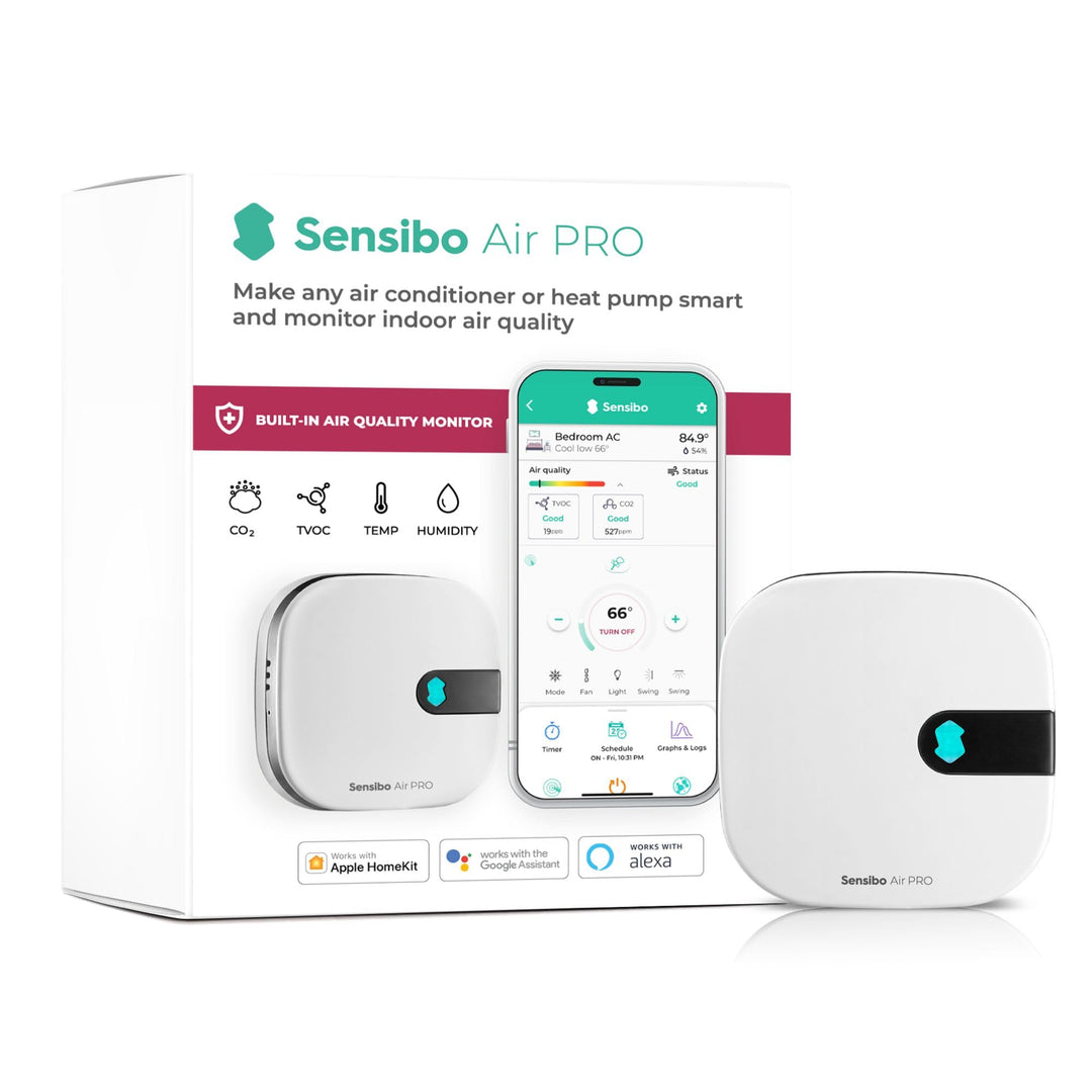 Sensibo Air PRO, Klimaanlagen-Steuerung & Luftqualitätssensor. Thermostat für Mini-Split, Fenster, t