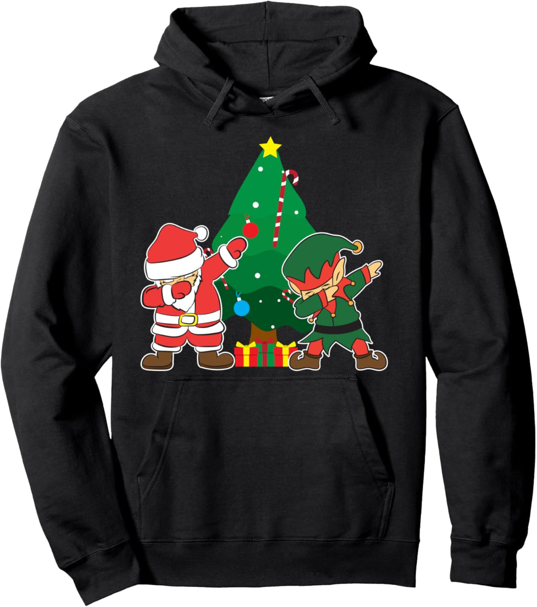 Weihnachtsmann Elf Christbaum Geschenke Hoodie Pullover Hoodie