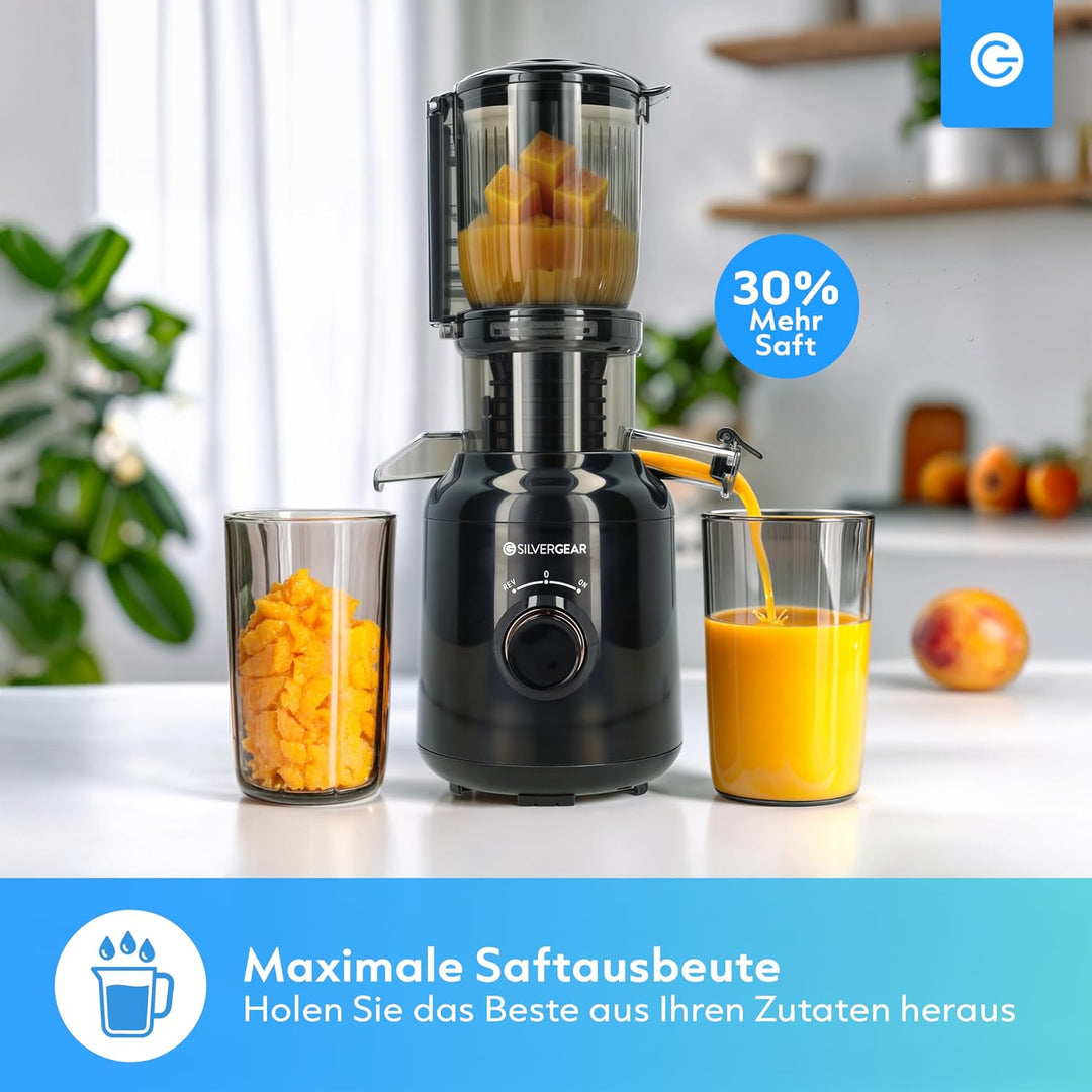 Silvergear® Entsafter | für Obst- und Gemüsesäfte | Saftpresse Elektrisch Leistungsstarker Motor mit