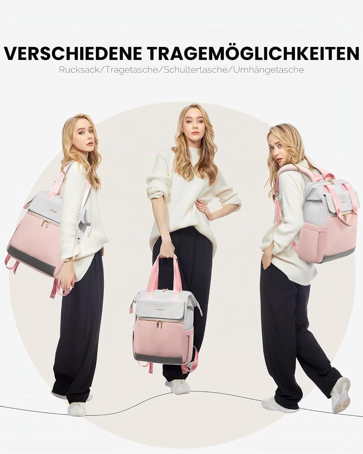 LOVEVOOK Laptop Schulrucksack Teenager, Damen Rucksack Modern, Schultasche Backpack Women Elegant Ta