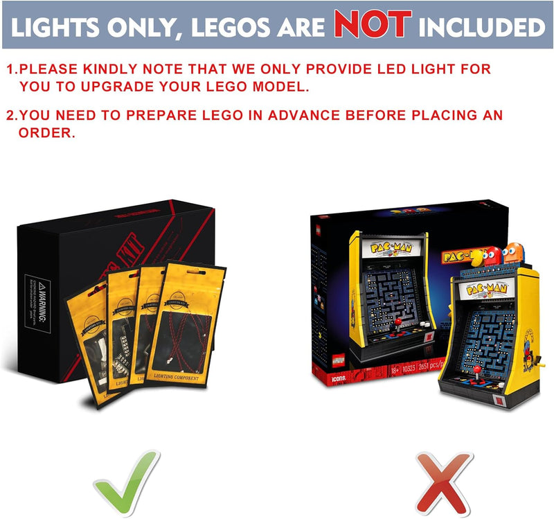 Fernbedienung Dekorationsbeleuchtungsset für Lego 10323 PAC-Man Arcade (Nicht Lego), Licht-Kit für L