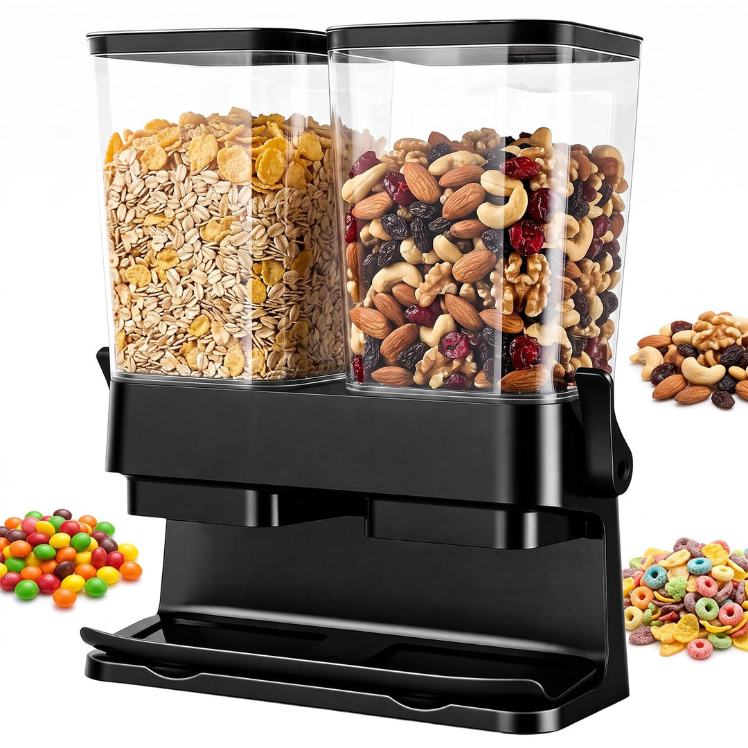 Müslispender 2er Pack, Müslispender doppelt,Doppelte 3L Luftdichte Müsli-Speicherkiste,Lebensmittels