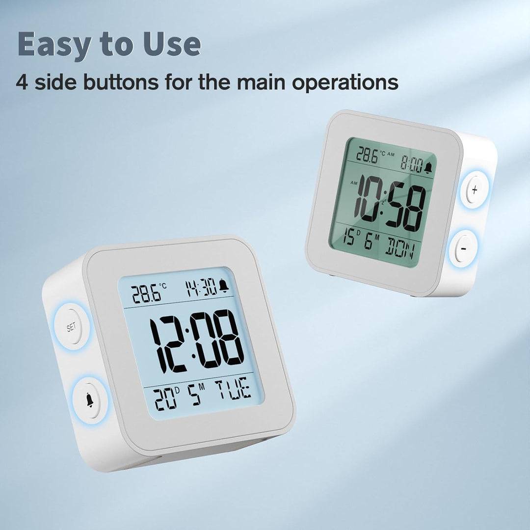 LATEC Wecker Digital, Digitaler Wecker Batterie, Klein Reisewecker Digital Uhr mit Temperaturanzeige