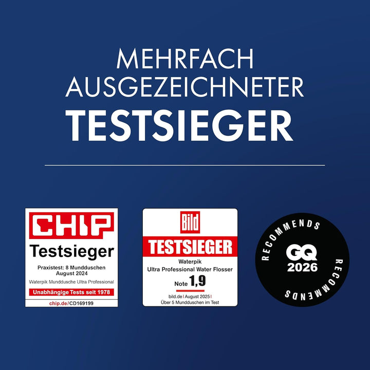 Waterpik Ultra Professional Waterflosser feststehende Munddusche mit 7 Aufsätzen, Druckbereich von 0