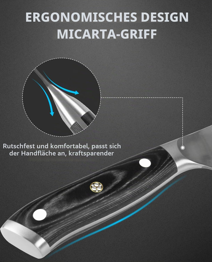 MOSFiATA Nakiri Messer Kochmesser,Küchenmesser Mehrzweck Fleischmesser ,mit Fingerschutz und Klingen