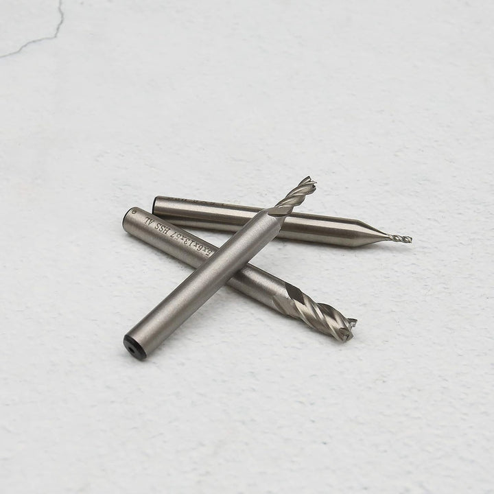 OTOTEC Schaftfräser mit geradem Schaft, HSS, 4 Rillen, 1,5 bis 6 mm Durchmesser, 6 mm Griff für Holz