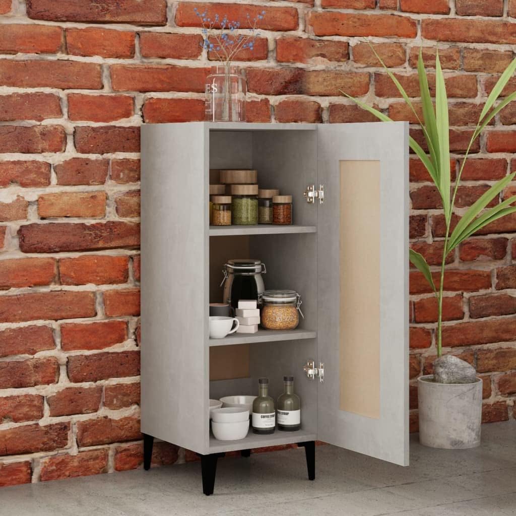 Sideboard Betongrau 34,5x34x90 cm Schrank Klein Kommode Kommoden &amp; Sideboards Flur Kommode WC Schran