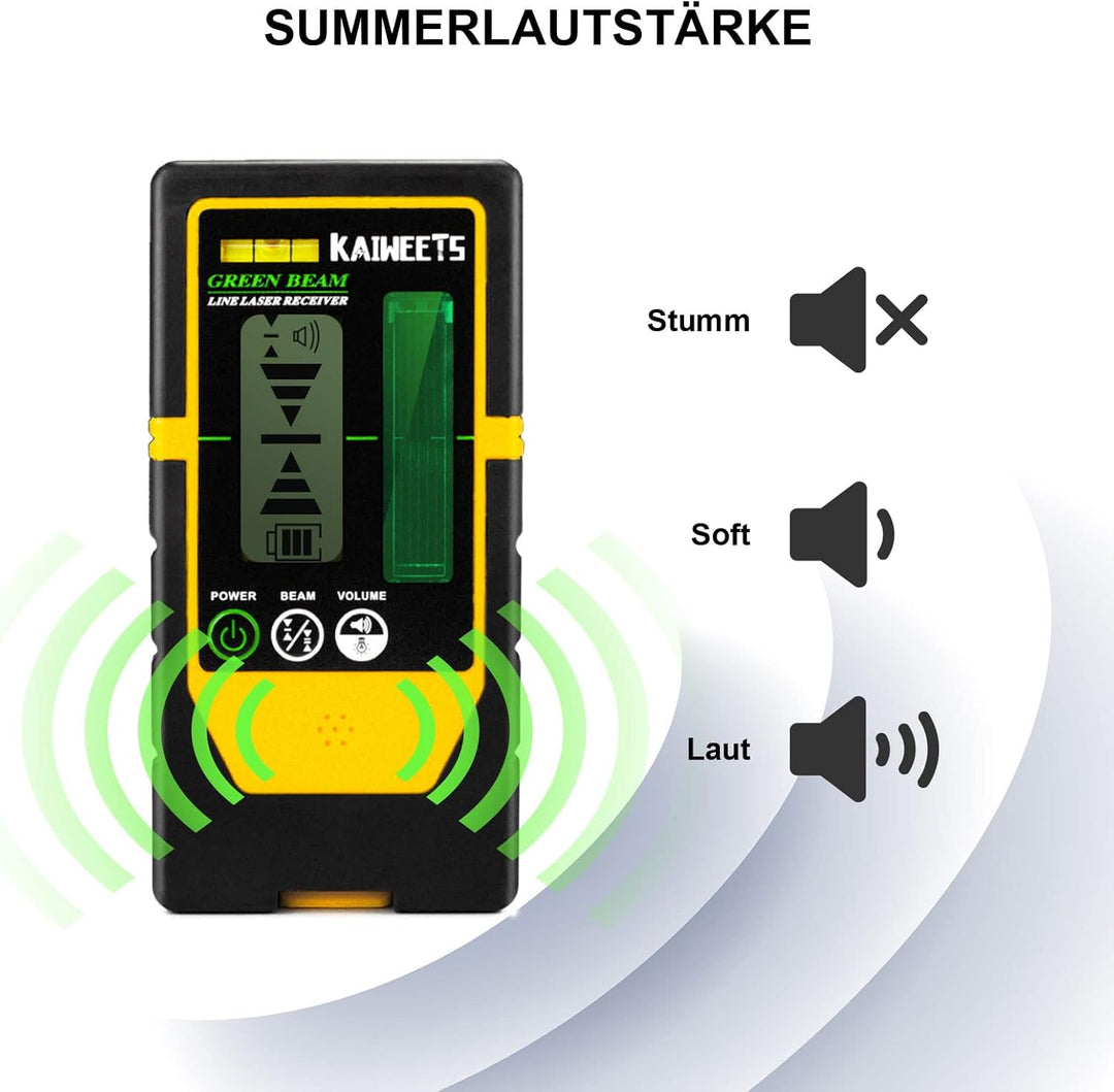 KAIWEETS LR100G Laserempfänger für KAIWEETS KT360A KT360B T03 Puls-Kreuzlinienlaser, Doppelseitiger