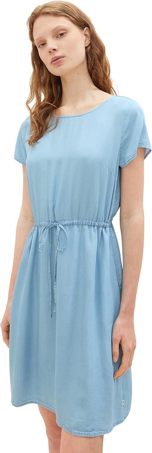 TOM TAILOR Denim Damen Jeanskleid mit Gürtel, M