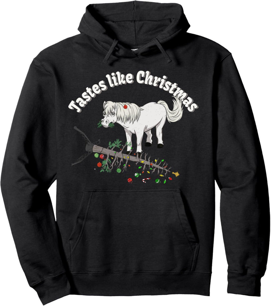 Kinder Pferd Weihnachten Mädchen Isländisch Lustiges Shetland Pony Pullover Hoodie