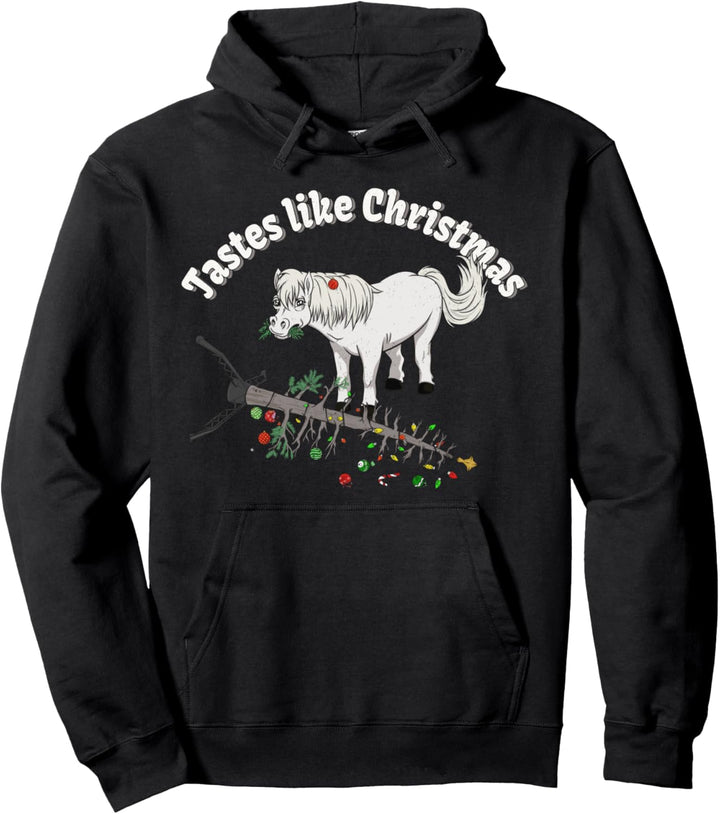Kinder Pferd Weihnachten Mädchen Isländisch Lustiges Shetland Pony Pullover Hoodie