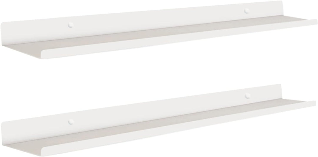 MILUKA Wandregal Weiss Metall | 2er Set Regal Wand 70 cm Long | Wandboards, Für Dekos, Bilderrahmen,