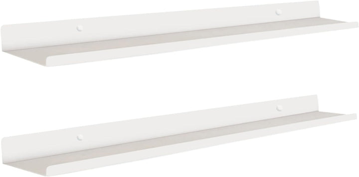 MILUKA Wandregal Weiss Metall | 2er Set Regal Wand 70 cm Long | Wandboards, Für Dekos, Bilderrahmen,