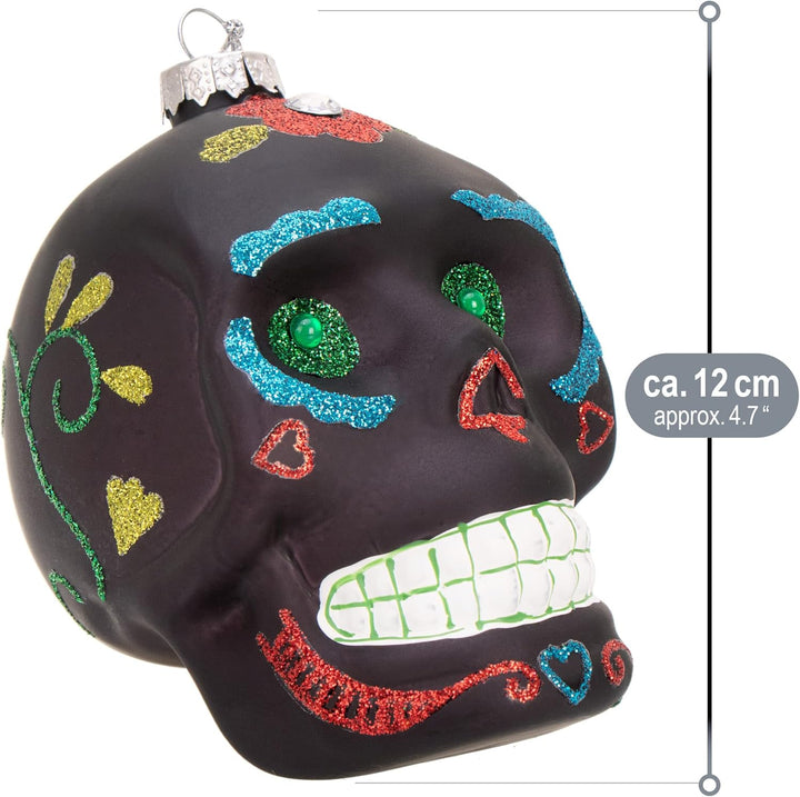 com-four® 3X Premium Christbaumschmuck - Totenschädel als Weihnachtsdeko - morbide Anhänger - lustig