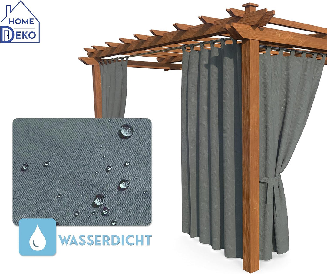 HOME DEKO Terrassenvorhang, Wasserdichter Gartenvorhang für Terrasse, Balkon, Pergola & Pavillon, Sc
