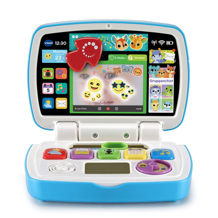VTech Tierfreunde-Laptop – Baby-Lerncomputer mit Lerninhalten zu Wetter, Emotionen, Rollenspiel, Mus