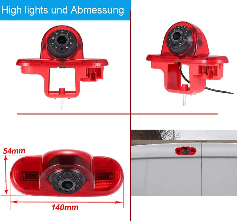 im 3.Bremslicht Bremsleuchte Rückfahrkamera Rückfahrsystem+4.3" Zoll Rückspiegel Ersatz für Opel Viv