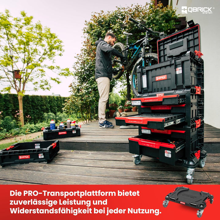 Qbrick System Transportroller Rollbrett Transportbrett 100 kg Tragkraft PRO Transport Platform Schwa