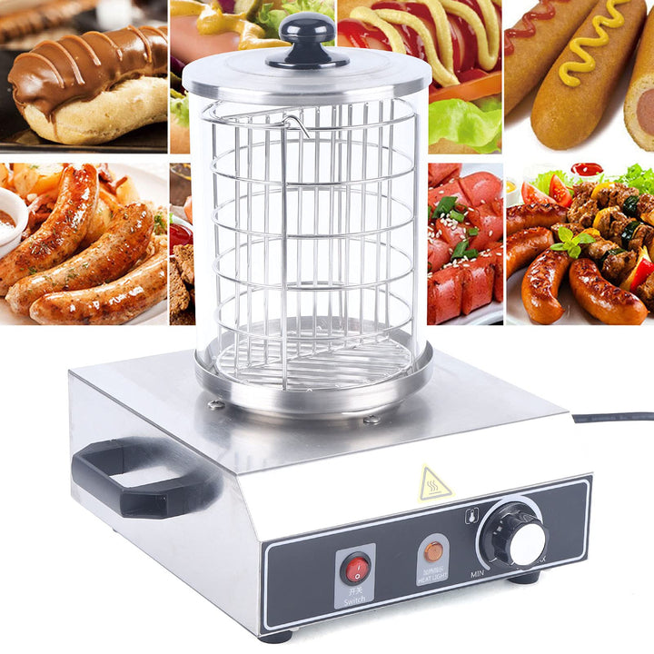 Edelstahl Hot Dog Maker, Hot Dog Gerät Maschine Wurstwärmer Dampfbehälter, Einstellbarer Temperatur