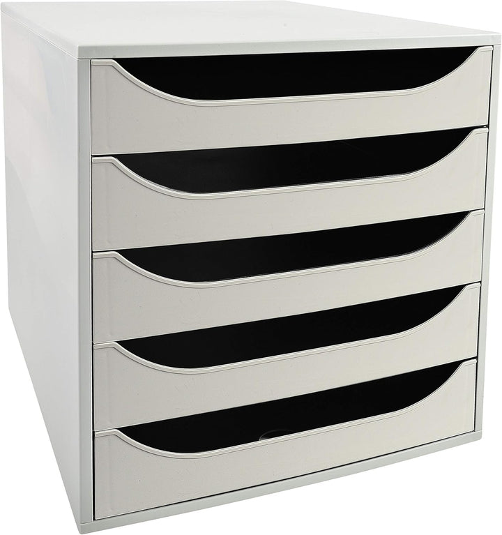 Exacompta 229606D Ablagebox Office mit 5 Schubladen für DIN A4+ Dokumente. Ecobox mit hoher Kapazitä