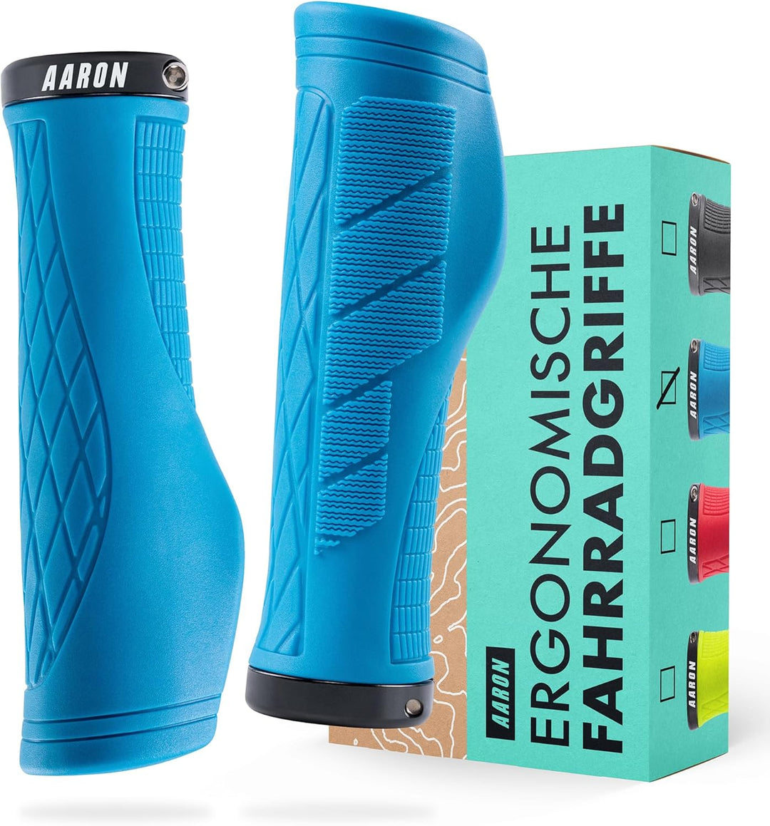 AARON Fit Fahrradgriffe mit dämpfender Auflagefläche - ergonomische Lenkergriffe aus rutschfestem Gu