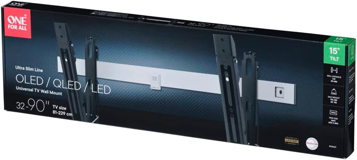 One for All TV-Wandhalterung - Neigbar Fernseher Halterung - Curved 4K OLED QLED LED Flachbildfernse